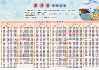 2026年版　エンジェルロード潮見表