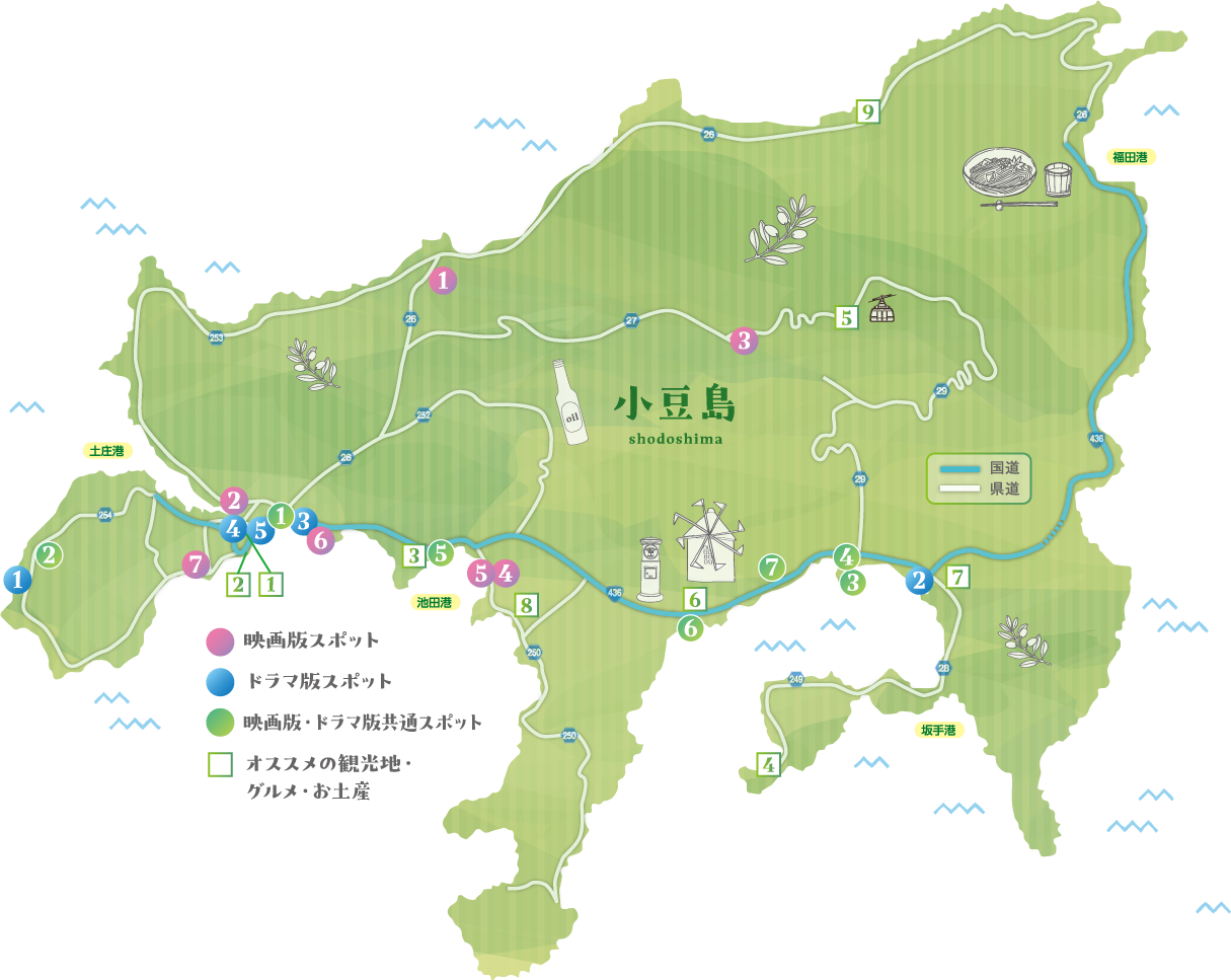 小豆島のマップ